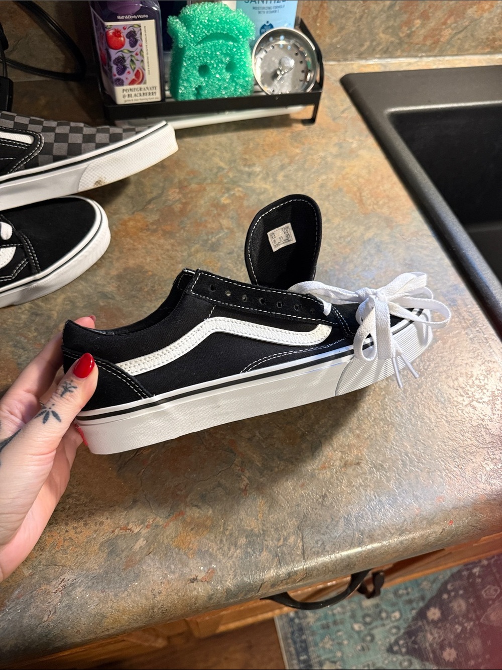 Vans Black and White Low-Top Skate Sneaker